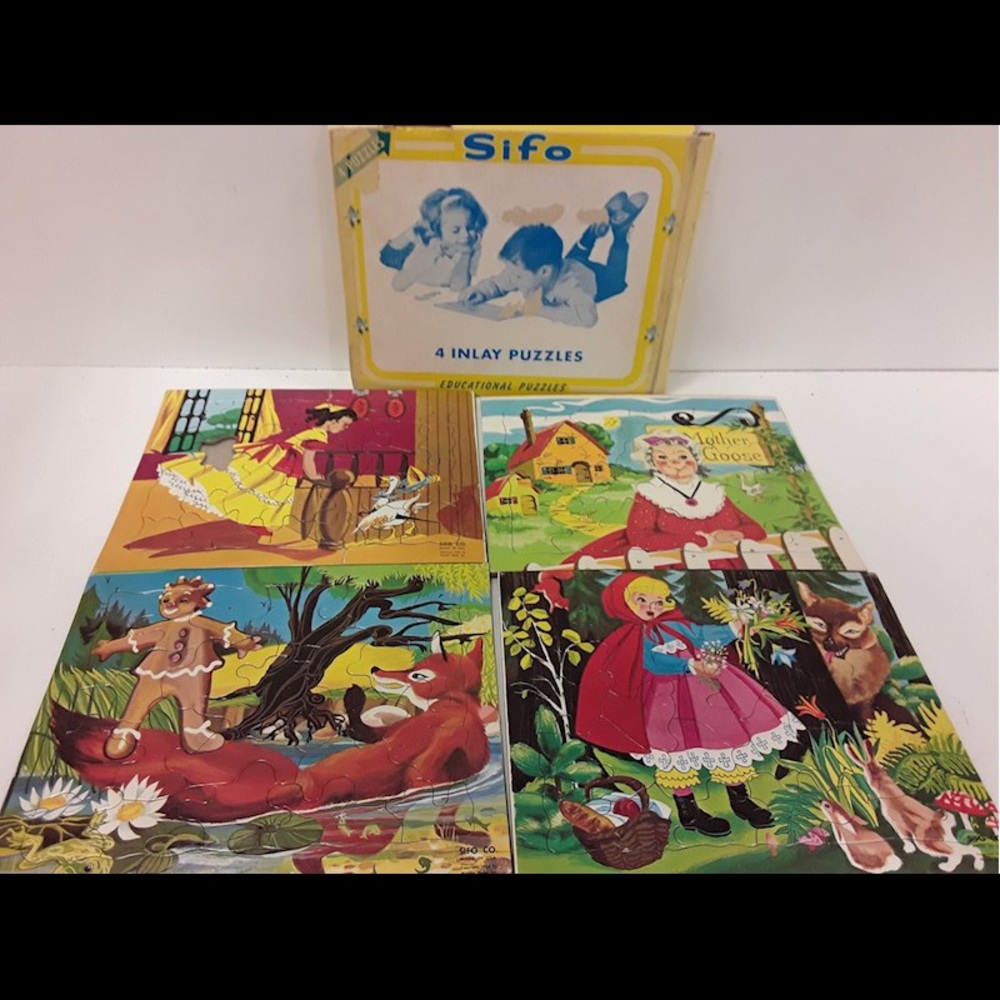 Vintage 4  Inlay Puzzle set from Sofi